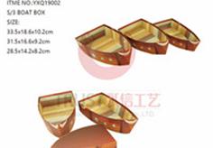 SET OF 3 BOAT SHAPE PAPER BOX