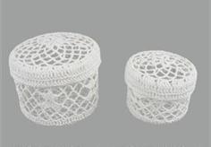 Cotton hand knitted crochet lace storage boxes sundries storage boxes gift candy pakging boxes
